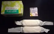 1960's Modess FLUSHABLE - 2 Belted Sanitary Napkins - Kotex Belt And Empty Box!