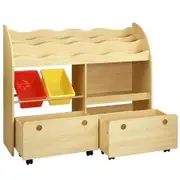 Keezi 3 Tiers Kids Bookshelf Storage Children Bookcase Toy Box Organiser Display