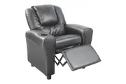 PU Leather Kids Recliner with Drink Holder