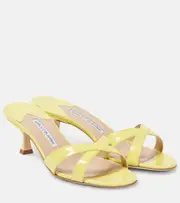 [Manolo Blahnik] Manolo Blahnik Callamu 50 patent leather sandals AU 5 yellow