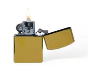 Gold Oil Lighter Metal Flip Top Windproof Fluid Refillable