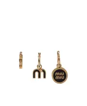 Miu Miu Set Of Three Clasp Fastened Hoop Earrings One size Green