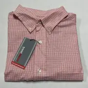 Roundtree Yorke Travel Smart Men Shirt Large Button Long Sleeve Easy Care Pink