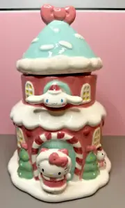 Hello Kitty and Friends Christmas Ceramic Cookie Jar Christmas House NEW