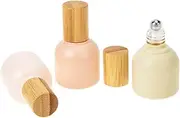 WOFASHPURET 3Pcs Essential Oil Roller Bottles Stylish Glass Containers with Bamboo Lids for DIY Perfume Fragrance Blends for Travel present Giving Leak Design