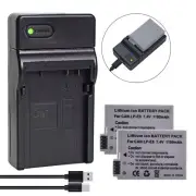 2x LP-E8 Li-ion Battery +Charger for CANON EOS Rebel T2i, T3i, T4i, T5i EOS 550D