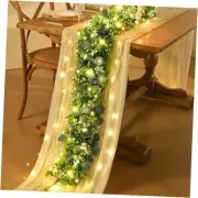 Eucalyptus Garland with Lights, Greenery 2Pcs Eucalyptus Garland With Lights
