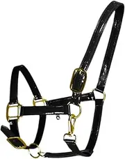 Folpus Horse Halter Microfiber Leather, Adjustable Horse Rope Training Halter, Chin and Throat Snap Halter for Pasture Contest Farm