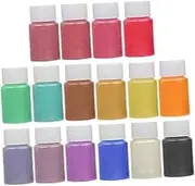 Hohopeti 16 Colors Pearlescent Pigment 1oz Each for Makeup Soap Making DIY Crafting Shimmer Mica Pigment Powders Bath Beauty Supplies
