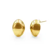 9kt Yellow Gold Silver Filled Organic Dome Stud Earrings