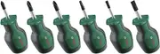 Bosch Screwdriver Stubby Set 6-Piece (Compact Screwdrivers for Fastening in tight spaces; PH/PZ/TX/SL; S2 Steel; High Torque; Colour-Coded; Magnetic Tip; Ergonomic Softgrip)