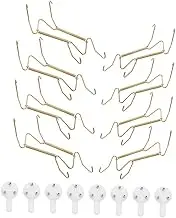 Outanaya 8PCS Invisible Plate Wall Holders Metal Spring Hooks for Display Easy Installation Plate Hanger Sturdy and Wall Utensil Holders for Home and Office Decor