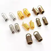 Metal Spring End Caps Leather Cords Crimp Beads DIY Bracelet Jewelry Connectors