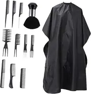 Healeved 1 Set Hair Styling Kit Hair Care Kit Pink Ponytail Extension Styling Comb Hairdressing Cloak Lip Gloss Kit Hair Beauty Tool Neck Hairbrush Hairdresser Comb Barber Comb Black Nylon