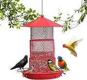 InciFuerza Retractable Wild Bird Feeder for Outside Hanging - Large 4 lbs Capacity for Finch, Cardinal, Blue Jay - Ideal for Garden and Yard (Seeds Not Included)