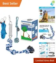Interactive Dog Tug of War Toy - Spring Pole with Sturdy Rope Set for Training