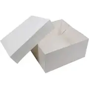 Milk Board Cake Box 14x14x6" Base & Lid - 50pc/pk