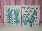 Vintage Print 1950s Painting, Inspired By Pattern Butterprint From Pyrex. 8"x10"