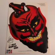 RARE Vintage 1960s Pepsi Halloween Devil Cutout Mask PEPSI-CO Soda Advertising