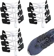 [CHKYWAIY] 3 Pairs No Tie Laces for Adults, Tieless Shoelaces for Adults, Adjustable Elastic Shoelaces No Tie Shoe Laces