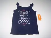 Gymboree Girls Tank Top w/Flutter Sleeves Bon Voyage Blue Size 7 NWT