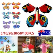 5-100pcs Magic Flying Butterfly Toy Anniversary Greeting Card Birthday Wedding