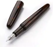 WANCHER Dream Fountain Pen DREAM PEN Makoto Ebonite F Marble Brown Cigar Shape