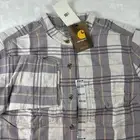 Carhartt Plaid Shirt Woman's 3/4 Sleeve Mandarin Collar M 8/10 NWT 104231