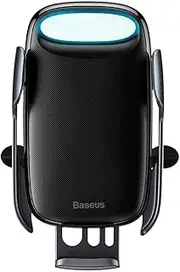 Baseus Galaxy Electric Wireless Charger Bracket, 15W - Gravity Sensing, Air Outlet Installation, Multiple Protection, Touch Release, Cold LED Indicator, 12V-5V Input, Black