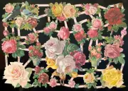 VICTORIAN STYLE DIE CUT PAPER SCRAPS FLORAL ef7234 GERMANY