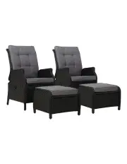 [Gardeon] Recliner Chairs Set 2 Piece in Black