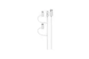 3SixT Multi tip USB-C Lightning Micro USB Cable 1m - White