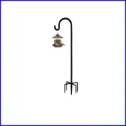 Sturdy Black Shepherd Hook for Bird Feeders - Adjustable Height Up to 108 Inches