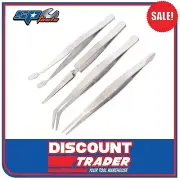 SP Tools Stainless Steel Tweezer Set - 4 Piece Tweezers Kit - SP30900