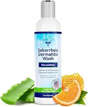 Seborrheic Dermatitis Face Wash (8 oz) Gentle & Moisturizing Facial & Body Wash With Manuka Honey - Natural & Organic Face & Body Wash - No Parabens, No Sulfates, No Fragrance, Non-Allergenic