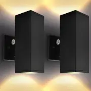Luxrite Dusk to Dawn LED Outdoor Wall Light, 10", 3CCT, 15/20/24W, IP65 2-Pack