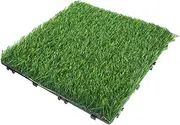 MINAOLULUS Interlocking Artificial Grass Tiles Realistic Synthetic Turf Mat for Outdoor Patios Balconies and Gardens Weatherproof Floating Floor Low Maintenance Design