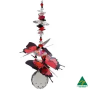 Red Butterfly Crystal Ball Suncatcher Gift hanging suncatchers Made in Australia