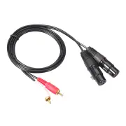 Pure Copper and Zinc Alloy Shell 2RCA Audio Cable Revolution Double Cannon Female 150CM Microphone Audio Adapter Cable