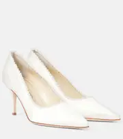 [Manolo Blahnik] Manolo Blahnik Kifat 70 embellished satin pumps AU 5 white