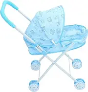 Hohopeti Doll Stroller Stroller Dolls Toys Toy Doll House Play Game Stroller Toy Play Game House Accessories Doll Cute Stroller Sky-Blue Iron Frame