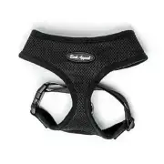 Bark Appeal Mesh Solid Breathe EZ Pull-Over Black Dog Harness - L