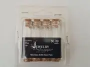 Small Mini 1" Glass Bottles w/ Wooden Cork Wishing Vials 16 pc Jewerly Shoppe