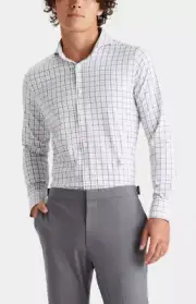 G/FORE Tattersall Plaid Modern Spread Collar Tailored Fit Casual Shirt Sz S $185