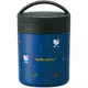 小禮堂 Hello Kitty 圓形不鏽鋼保鮮罐 不鏽鋼便當盒 熱湯罐 超輕量不鏽鋼 300ml (藍 側坐)
