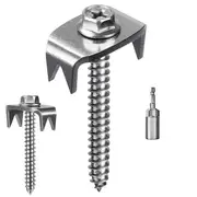 Fence Staples,Fence Nails for Softwood, Reusable Wire Fence Staples Screws for Mesh & Woven Fencing, 50Fence Fasteners Silver