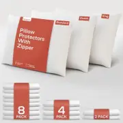4 Pack Pillow Protectors Feather Proof Standard 20x26 Inches 3-4 Micron Pore