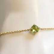 DAVID YURMAN NEW Chatelaine 18K Yellow Gold 8mm Peridot & Diamond Bracelet Adj.