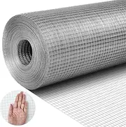 [Tatuo] Hardware Cloth 23 Gauge Hot Dip Galvanized After Welded Cage Mesh Rolls 1/2 Inch Metal Chicken Wire Mesh Roll Wire Fencing Poultry Netting for Raised Garden Rabbit Rodent Animals (24in X 150ft)