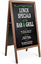 UNHO Wooden A Frame Chalkboard Sign 29.1" x 17.3" Free Standing Chalkboard Easel Magnetic Sandwich Boards Sturdy Restaurant Board Business Signs Outdoor Sidewalk Chalk Sign